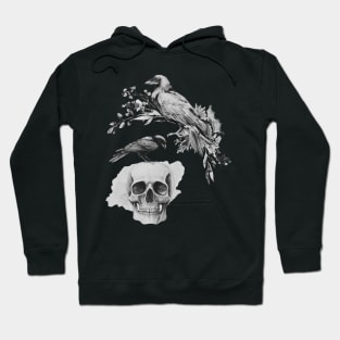 skull with ravens Hoodie